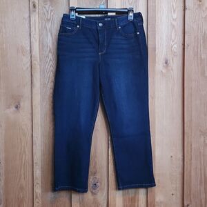 New Nine West Mid Rise Relaxed Fit Cropped Denim Capri Jeans, Size 6, Blue